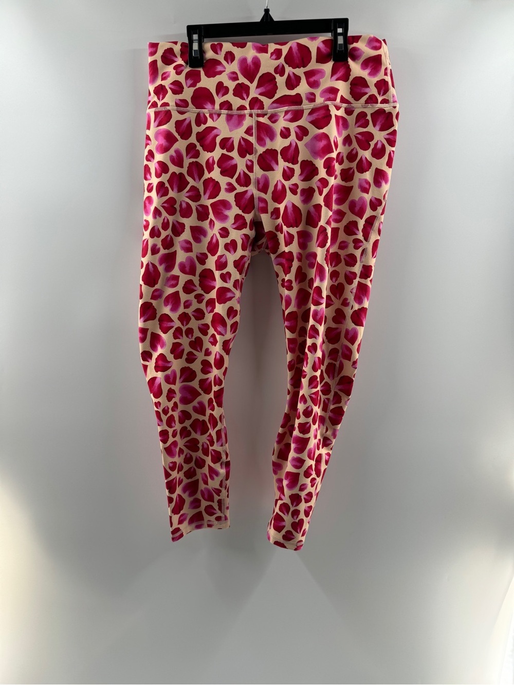 Fabletics PowerHold Pink Heart Print Leggings – Women’s Size Approx. Large
